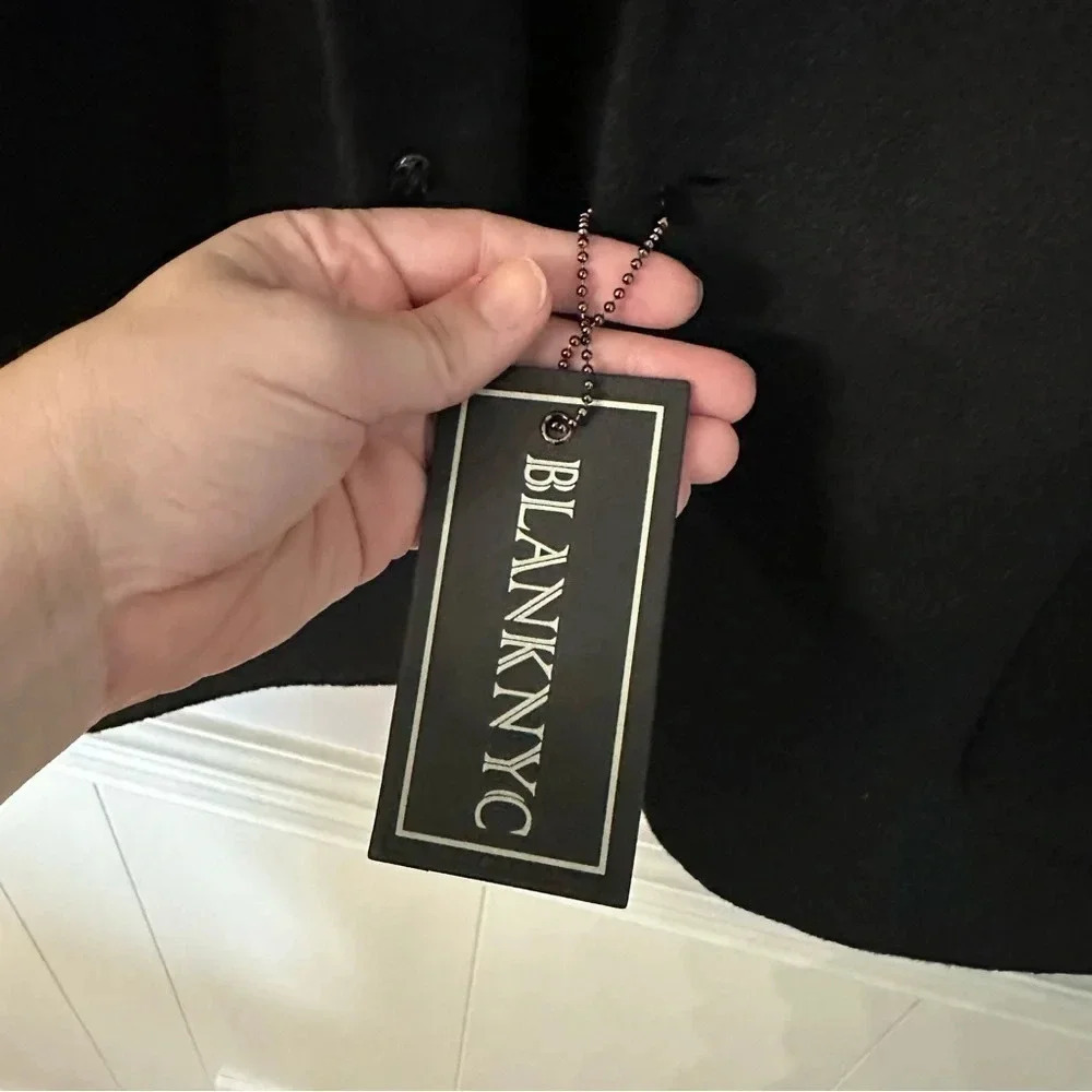 BlankNYC Men's Black Long Sleeve Wool Blend Jacket with Front Pockets Size M NWT - Picture 4 of 9